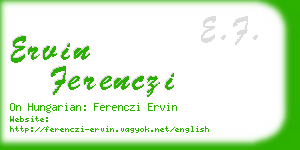 ervin ferenczi business card